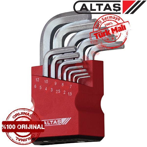Altaş 42/0120 Altıköşe Allen Anahtar Takımı 12 Parça