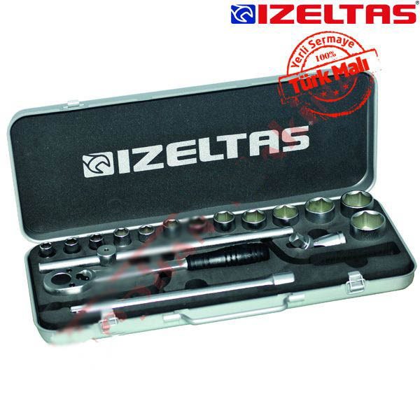 İzeltaş 1113006018 Altı Köşe Lokma Anahtar Takımı 1/2'' 18 Parça
