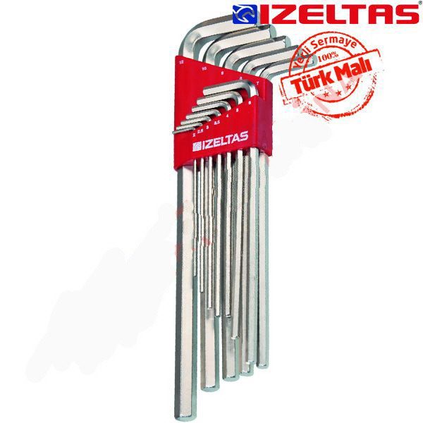İzeltaş 4903003112 Allen Anahtar Takımı Uzun Altı Köşe 12 Parça