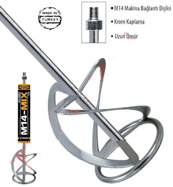SGS 270 M14-Mix / 120x600mm M14 Vida Boya ve Alçı Karıştırıcı Uç
