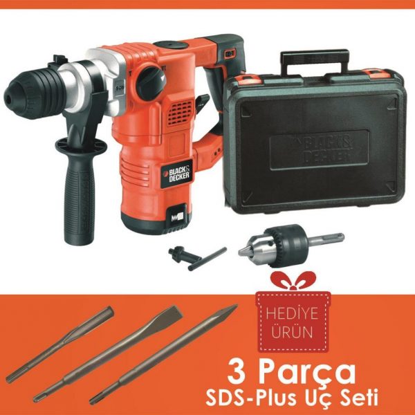 Black&Decker KD1250K 1250Watt 3.5J Profesyonel SDS-Plus Kırıcı/Delici