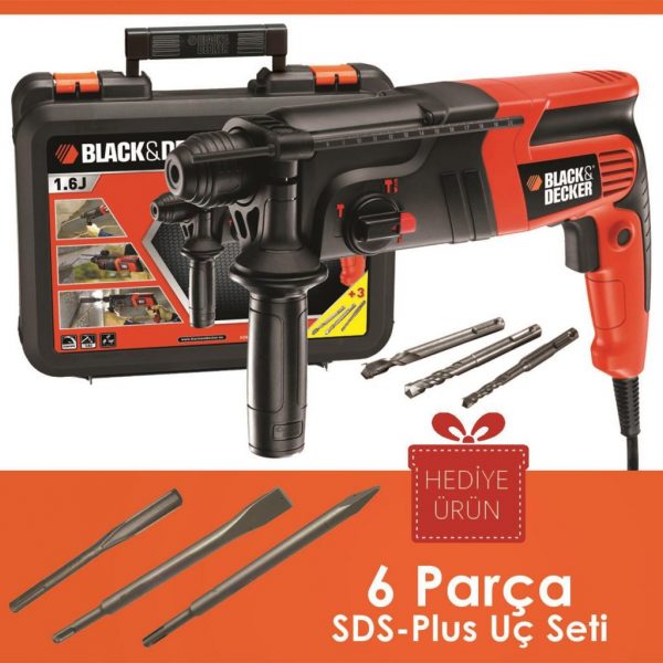 Black&Decker KD860KA 600Watt 1.6J SDS-Plus Kırıcı/Delici