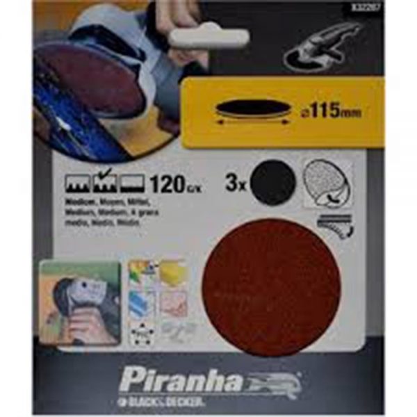 Black&Decker X32287 3 Parça 115mm Taşlama için Kendinden Yapışkanlı Zımpara Diski 120G