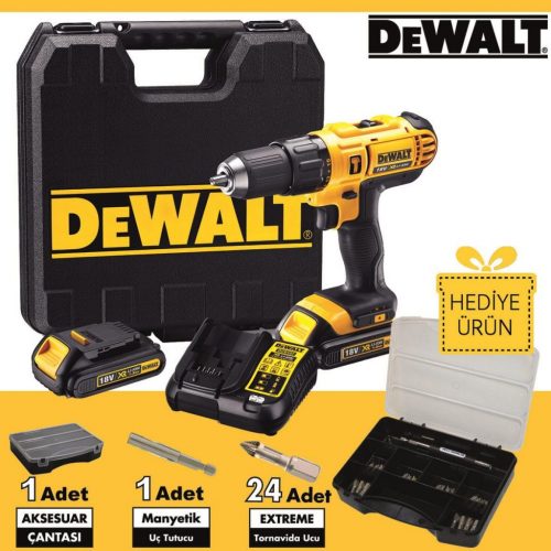 Dewalt DCD776S2 18Volt/1.5Ah Li-ion Çift Akülü Profesyonel Darbeli Matkap
