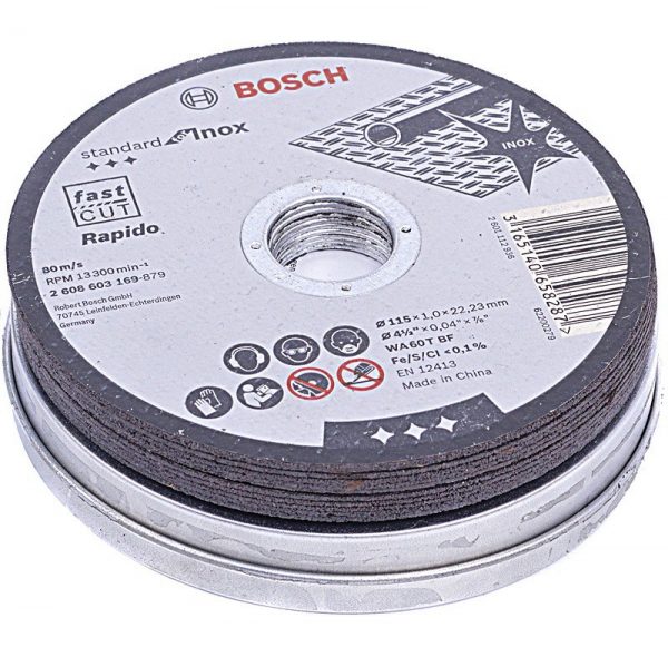 Bosch Metal Kesme Diski İnox 10 Adet 115x1x22.23mm