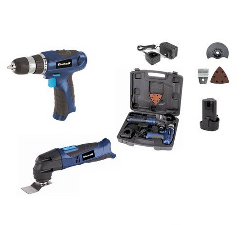 Einhell BT-TK 10.8 Li / 10.8V Akülü Vidalama ve Raspalama Makinası Seti