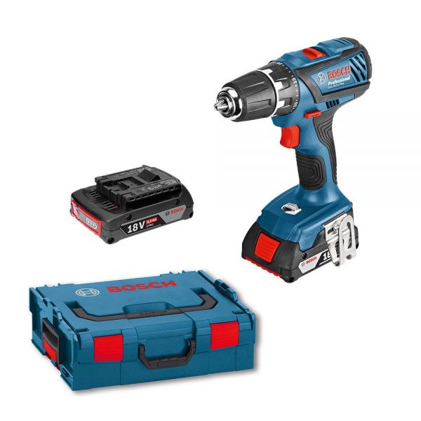 Bosch GSR 18-2-Li Plus Çift Akülü Vidalama Makinası 18V 4.0Ah L-Boxx