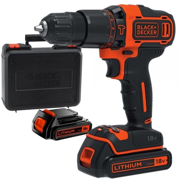 Black&Decker BDCHD18KB 18Volt/1.5Ah Li-ion Çift Akülü 2 Vitesli Darbeli Matkap