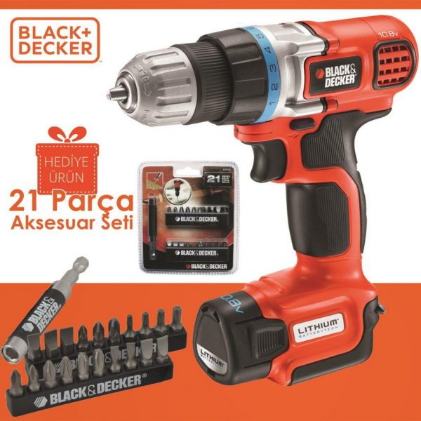 Black&Decker EGBL108K 10.8Volt/1.5Ah Li-ion Akülü Vidalama