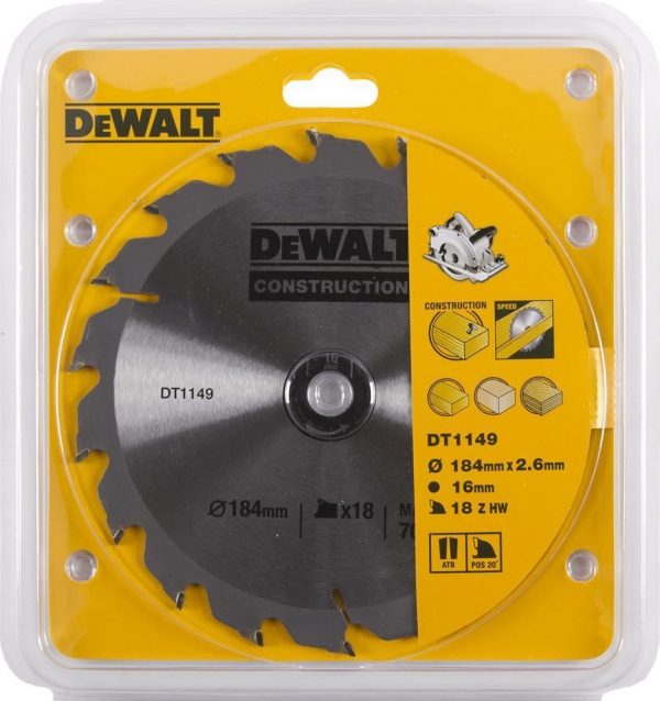 Dewalt DT1149 1 Adet 184x16mm 18 Diş Daire Testere Bıçağı