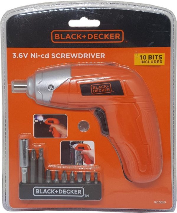 Black&Decker KC3610 3.6Volt Ni-Cad Şarjlı Tornavida + 10 Parça Vidalama ucu