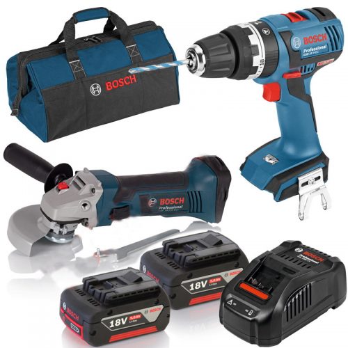 Bosch GSB 18 V-EC ve GWS 18-125 V-LI Çift Akülü Set 18V 5.0Ah