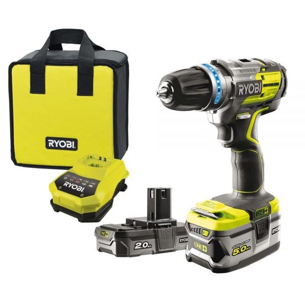 Ryobi R18PDBL252S 18Volt/2.0Ah /5.0Ah Li-ion Çift Akülü Kömürsüz 2 Vitesli Darbeli Matkap